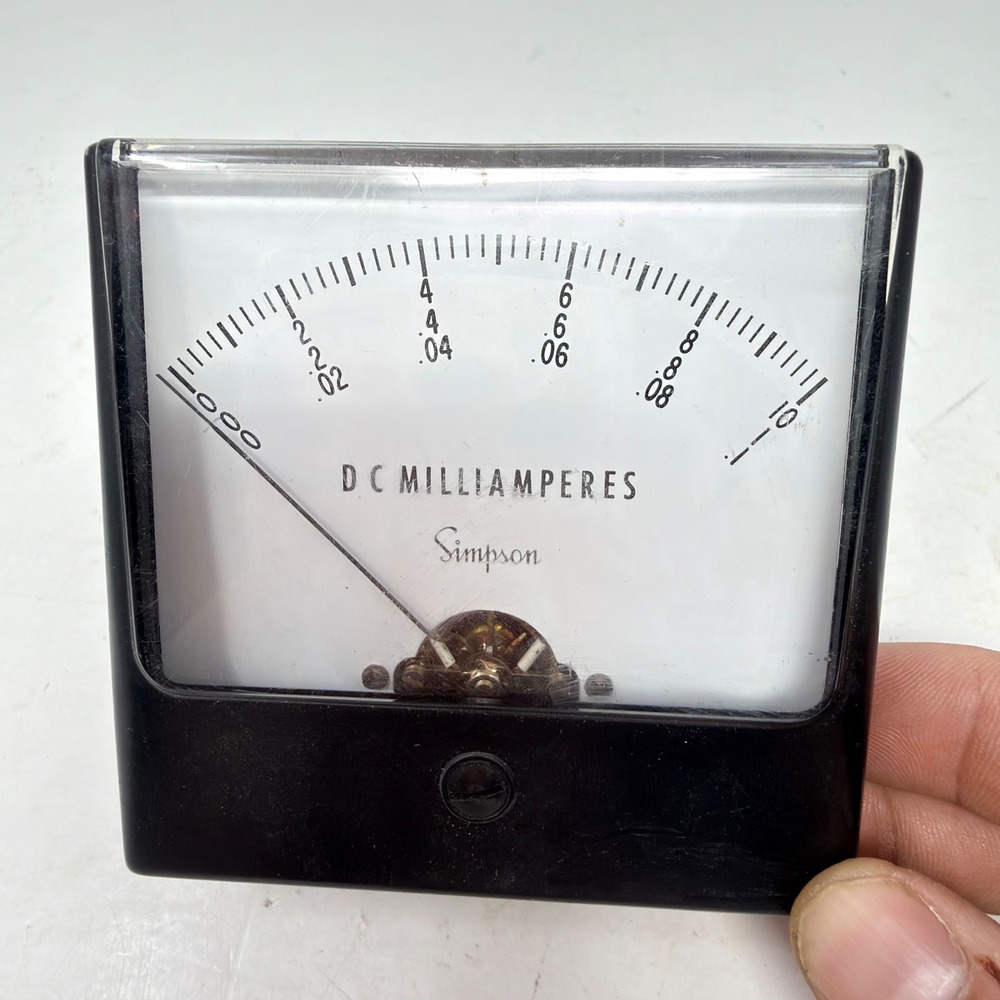 Simpson DC Milliamperes Meter Analog Black Vintage Made in USA